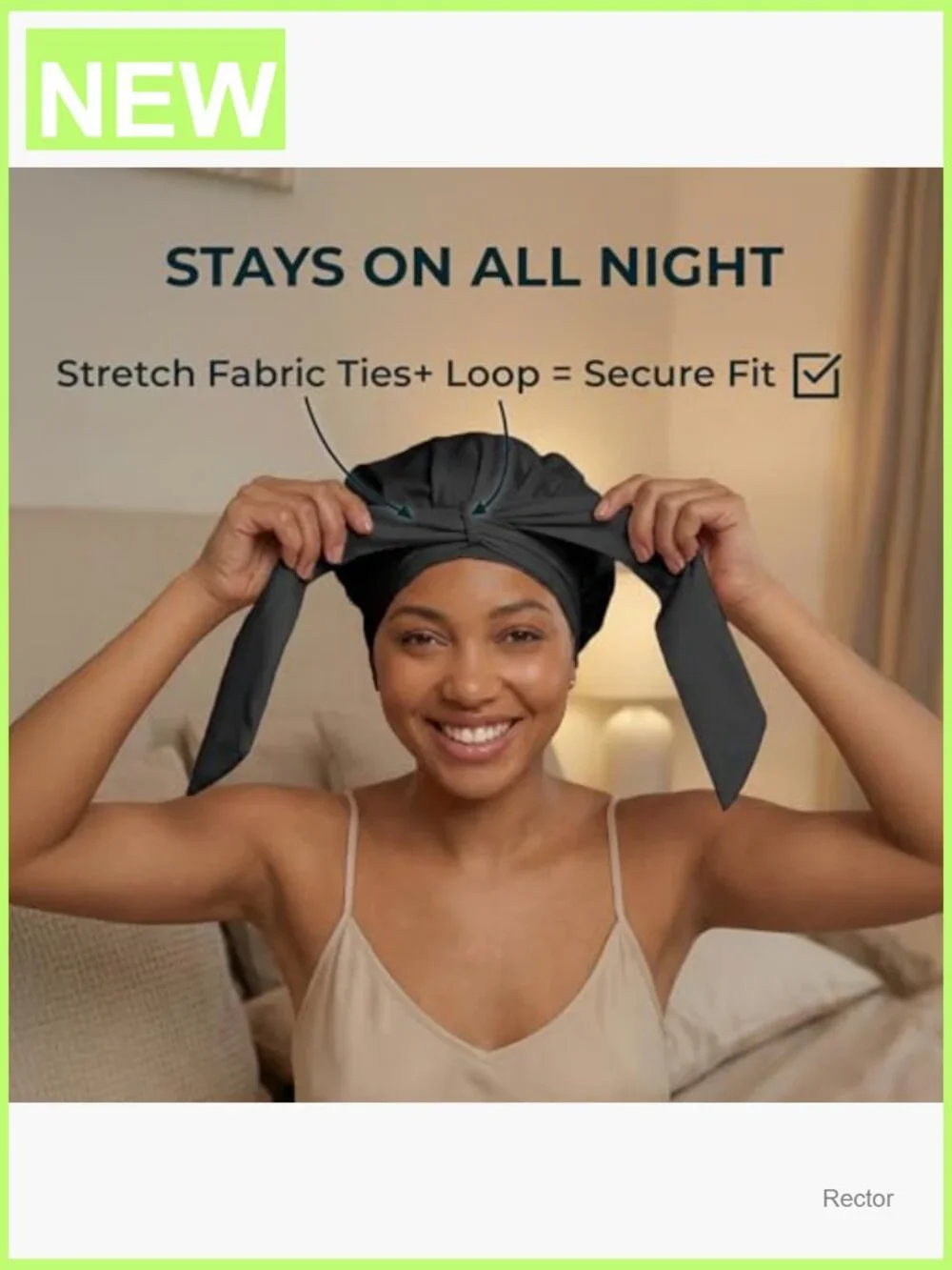 100% Mulberry Silk Sleep Cap Breathable Adjustable Hair Wrap Night Cap